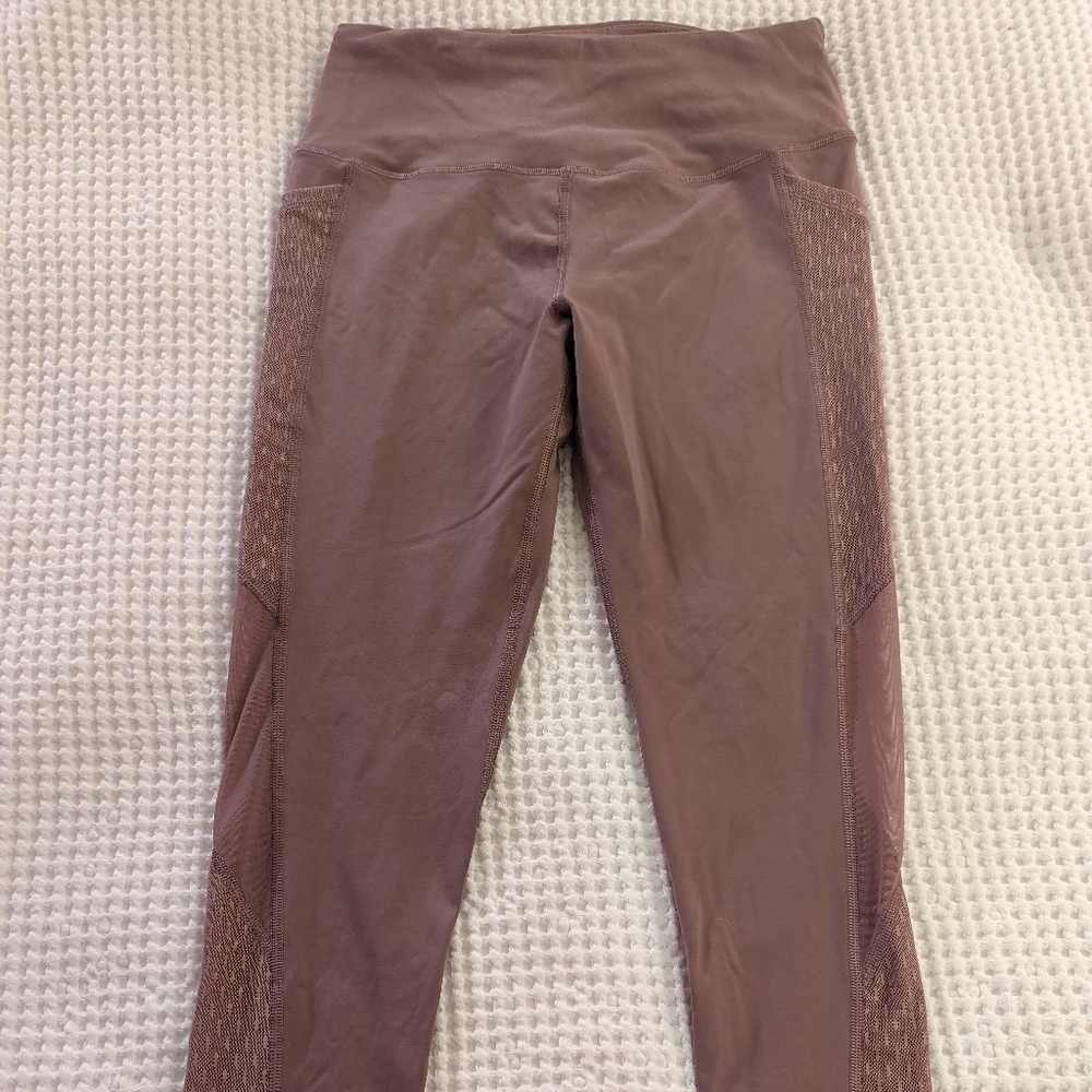 Victoria's Secret sport workout leggings light pink lace panels